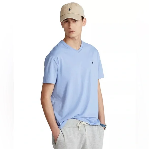 Polo Ralph Lauren — Men's Custom Slim-Fit Jersey V-Neck T-Shirt - Picture 1 of 5